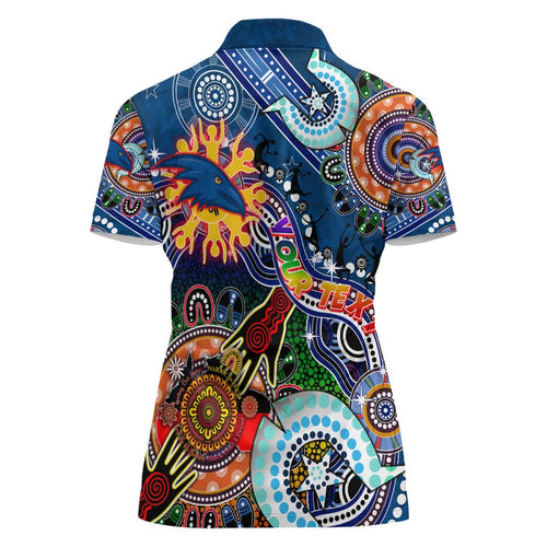 Custom NAIDOC Week 2024 Adelaide Crows Women Polo Shirt Australia Aboriginal Dot Painting
