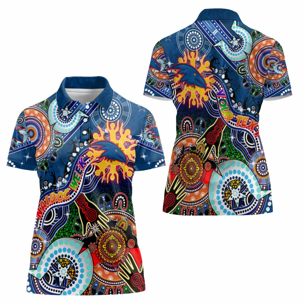 Custom NAIDOC Week 2024 Adelaide Crows Women Polo Shirt Australia Aboriginal Dot Painting