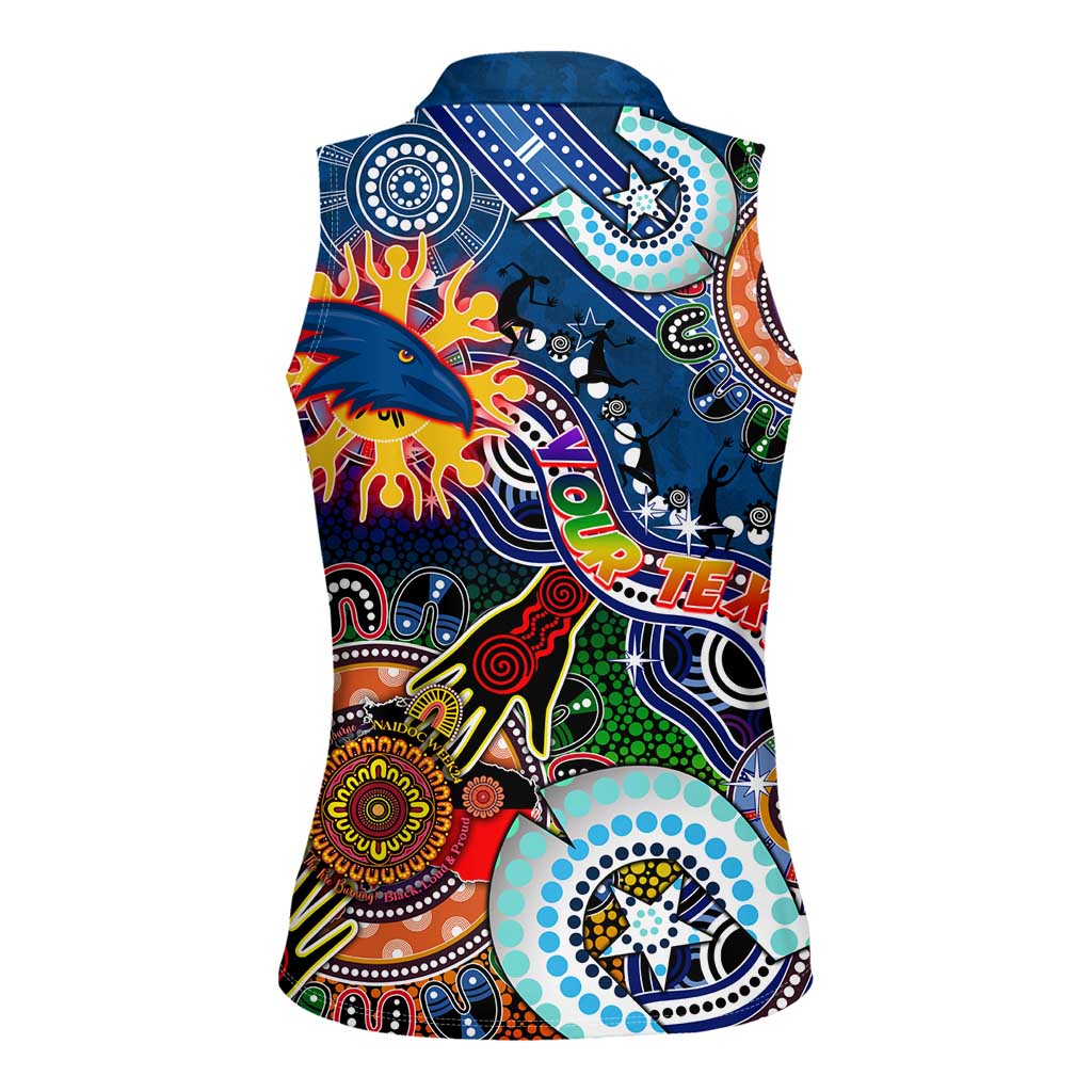 Custom NAIDOC Week 2024 Adelaide Crows Women Sleeveless Polo Shirt Australia Aboriginal Dot Painting