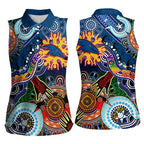 Custom NAIDOC Week 2024 Adelaide Crows Women Sleeveless Polo Shirt Australia Aboriginal Dot Painting