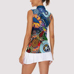 Custom NAIDOC Week 2024 Adelaide Crows Women Sleeveless Polo Shirt Australia Aboriginal Dot Painting