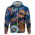 Custom NAIDOC Week 2024 Adelaide Crows Zip Hoodie Australia Aboriginal Dot Painting