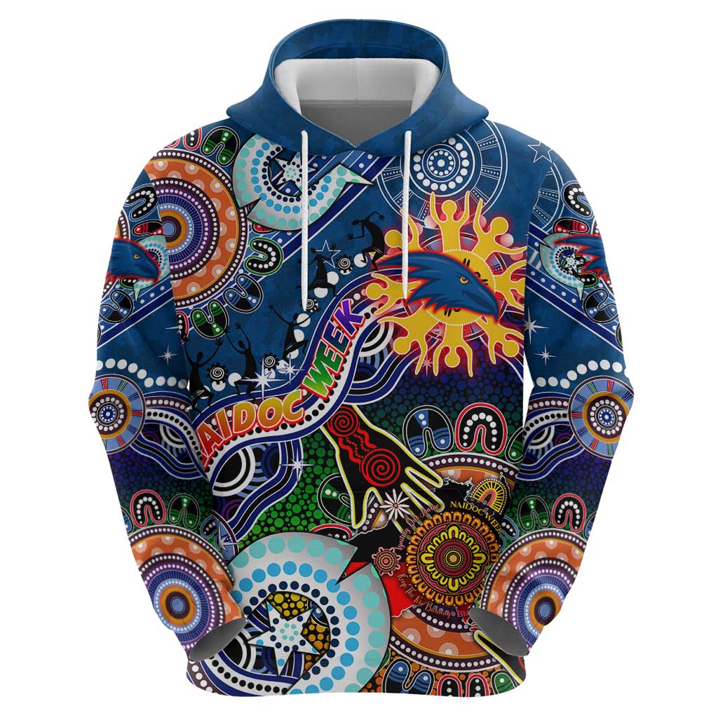 Custom NAIDOC Week 2024 Adelaide Crows Zip Hoodie Australia Aboriginal Dot Painting