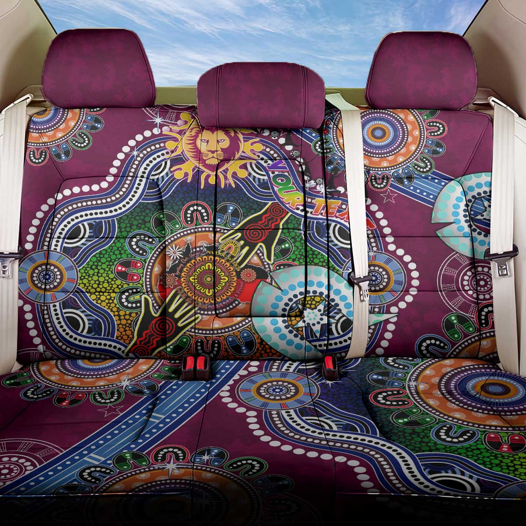 Custom NAIDOC Week 2024 Brisbane Lions Back Car Seat Cover Australia Aboriginal Dot Painting