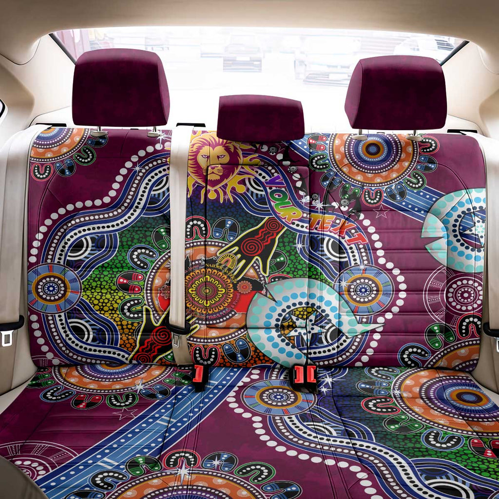 Custom NAIDOC Week 2024 Brisbane Lions Back Car Seat Cover Australia Aboriginal Dot Painting