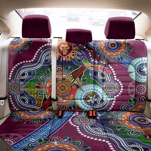 Custom NAIDOC Week 2024 Brisbane Lions Back Car Seat Cover Australia Aboriginal Dot Painting