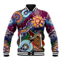 Custom NAIDOC Week 2024 Brisbane Lions Baseball Jacket Australia Aboriginal Dot Painting