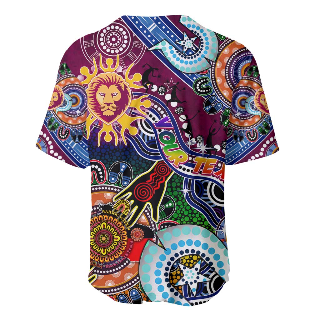 Custom NAIDOC Week 2024 Brisbane Lions Baseball Jersey Australia Aboriginal Dot Painting