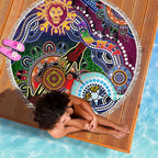 Custom NAIDOC Week 2024 Brisbane Lions Beach Blanket Australia Aboriginal Dot Painting