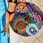 Custom NAIDOC Week 2024 Brisbane Lions Beach Blanket Australia Aboriginal Dot Painting