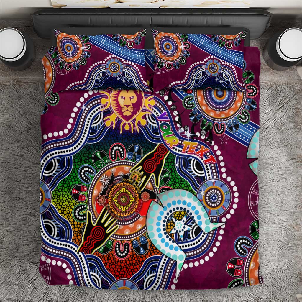 Custom NAIDOC Week 2024 Brisbane Lions Bedding Set Australia Aboriginal Dot Painting