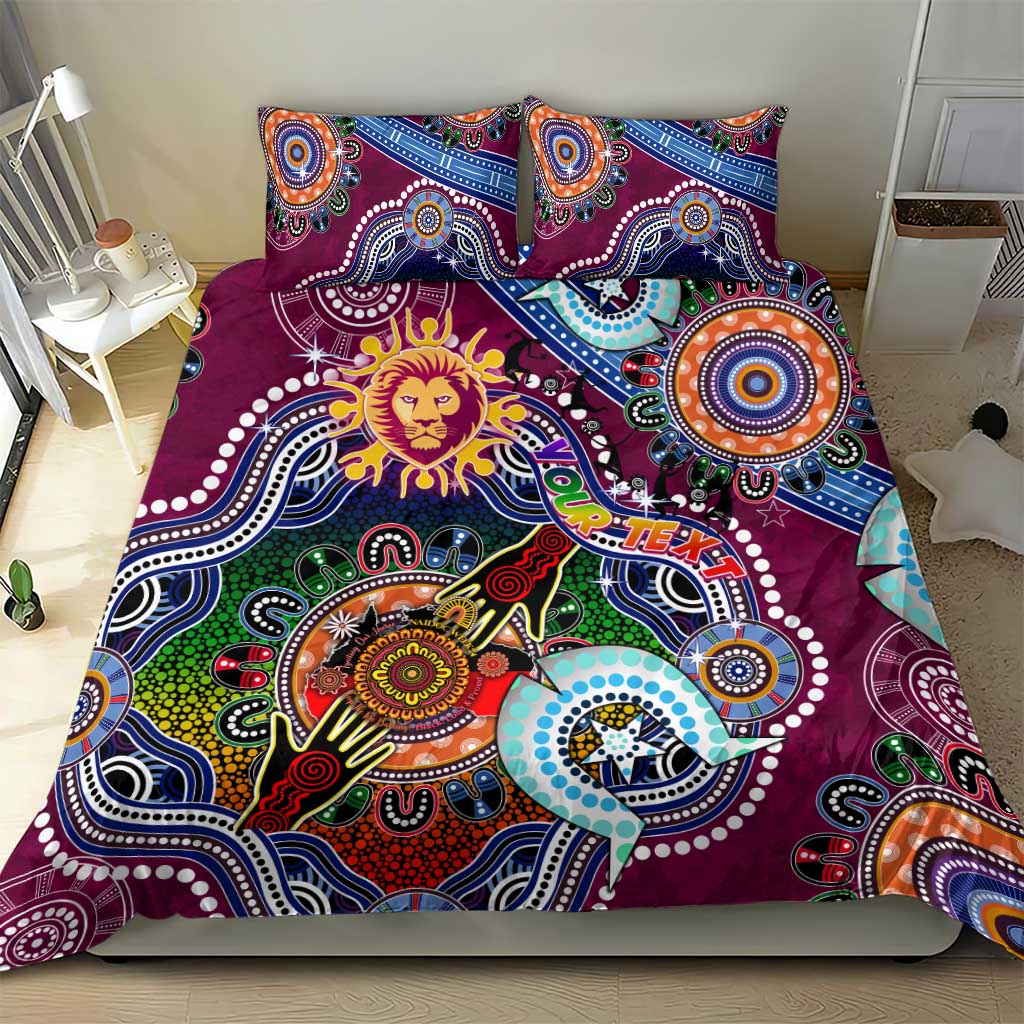 Custom NAIDOC Week 2024 Brisbane Lions Bedding Set Australia Aboriginal Dot Painting