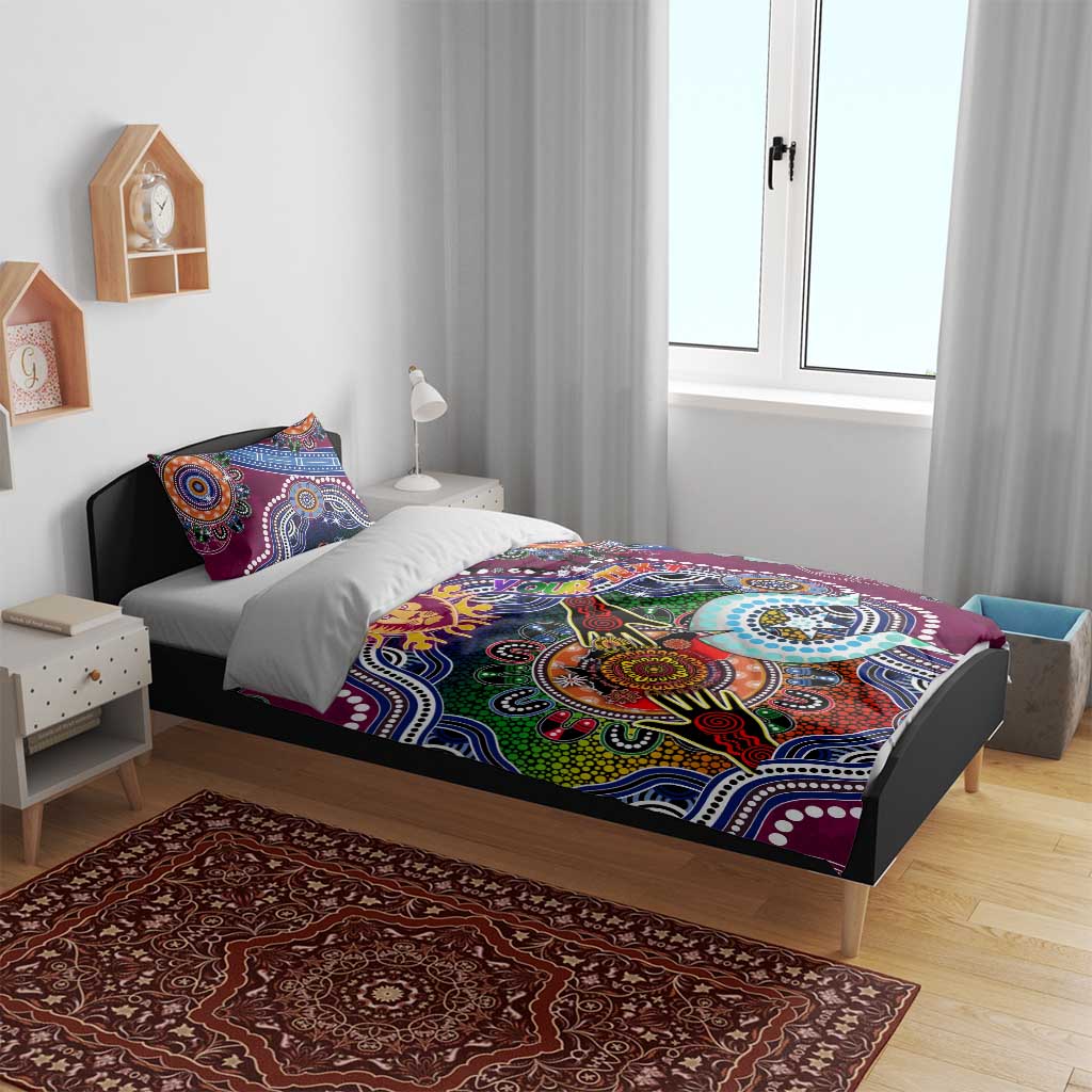 Custom NAIDOC Week 2024 Brisbane Lions Bedding Set Australia Aboriginal Dot Painting