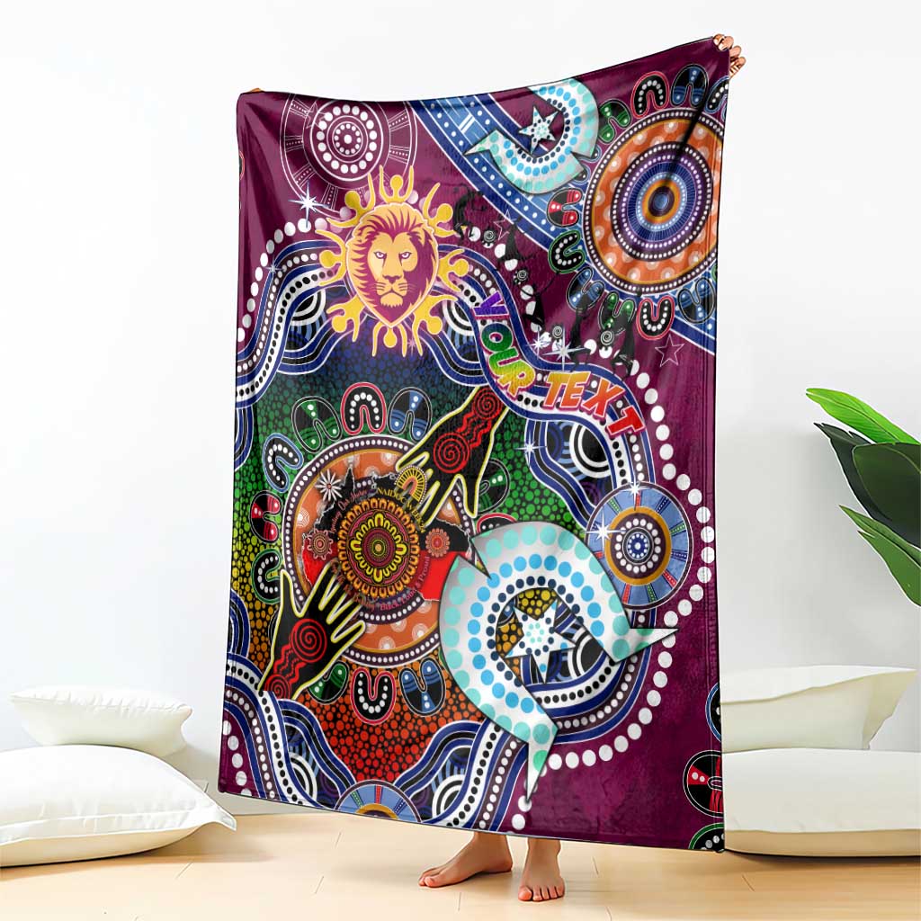 Custom NAIDOC Week 2024 Brisbane Lions Blanket Australia Aboriginal Dot Painting