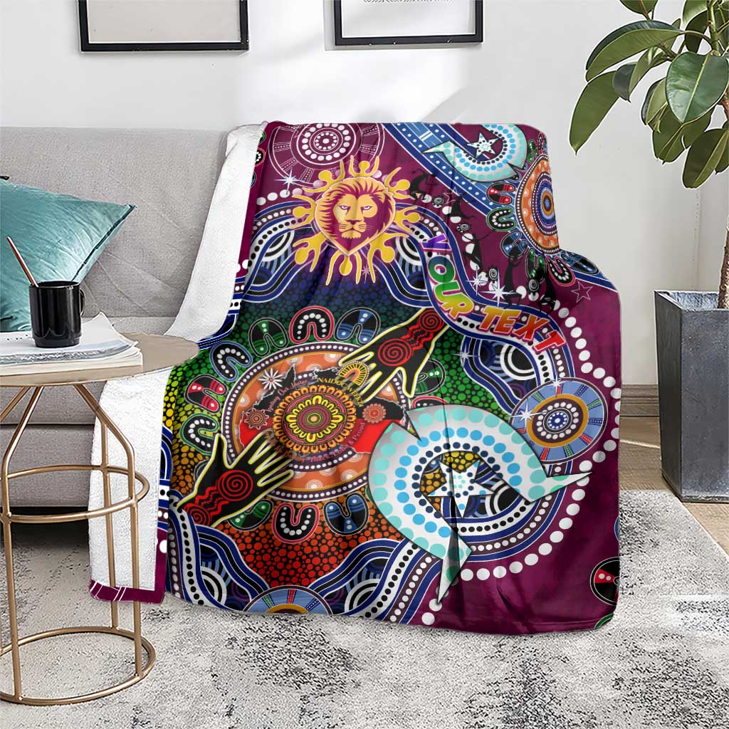 Custom NAIDOC Week 2024 Brisbane Lions Blanket Australia Aboriginal Dot Painting