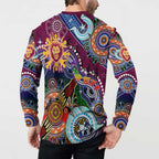 Custom NAIDOC Week 2024 Brisbane Lions Button Sweatshirt Australia Aboriginal Dot Painting