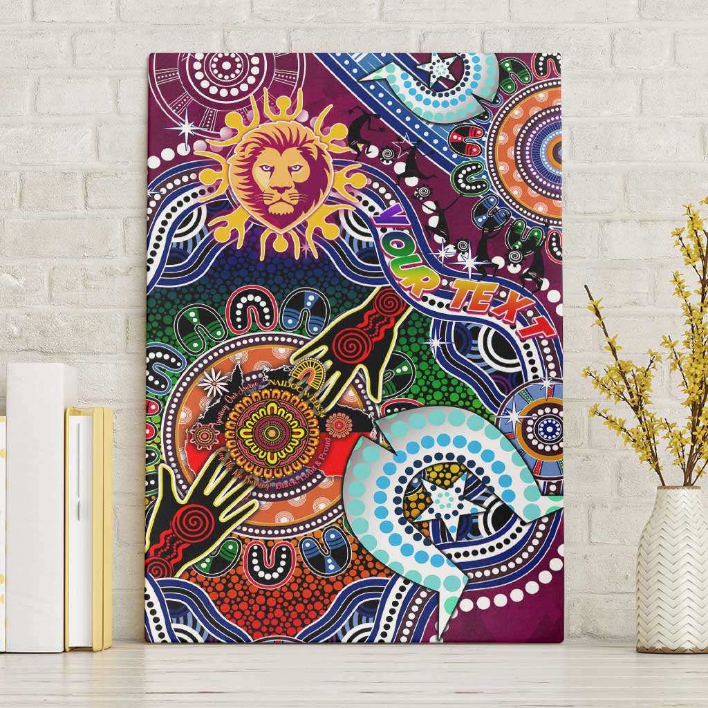 Custom NAIDOC Week 2024 Brisbane Lions Canvas Wall Art Australia Aboriginal Dot Painting