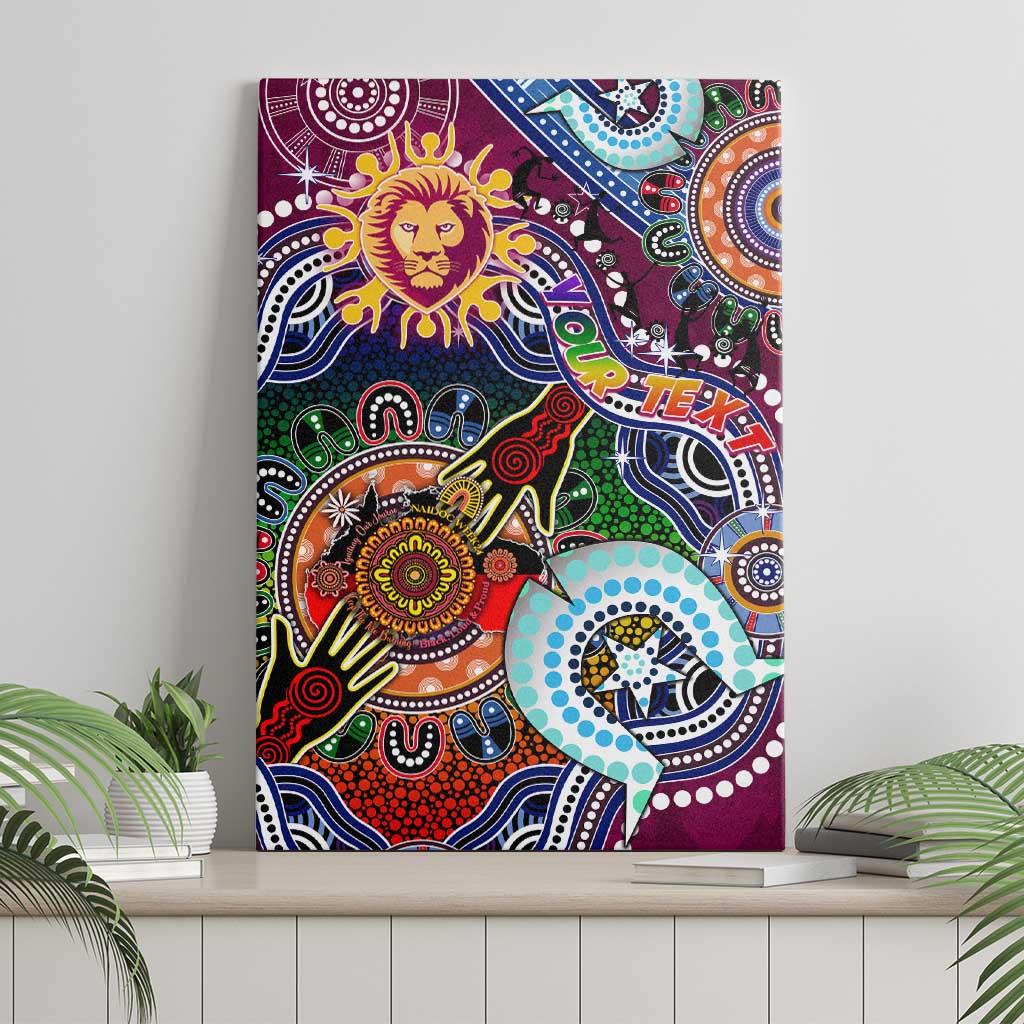Custom NAIDOC Week 2024 Brisbane Lions Canvas Wall Art Australia Aboriginal Dot Painting
