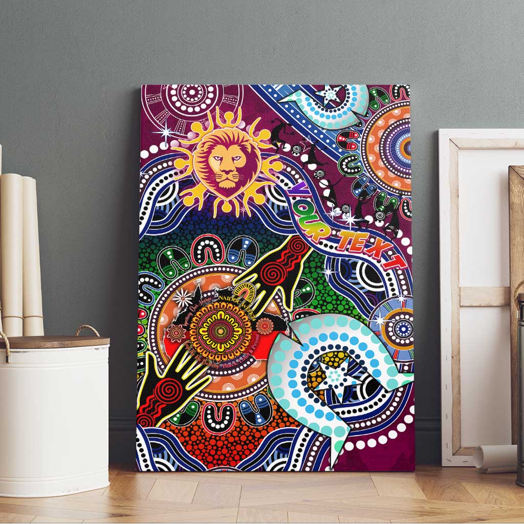 Custom NAIDOC Week 2024 Brisbane Lions Canvas Wall Art Australia Aboriginal Dot Painting