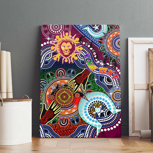 Custom NAIDOC Week 2024 Brisbane Lions Canvas Wall Art Australia Aboriginal Dot Painting