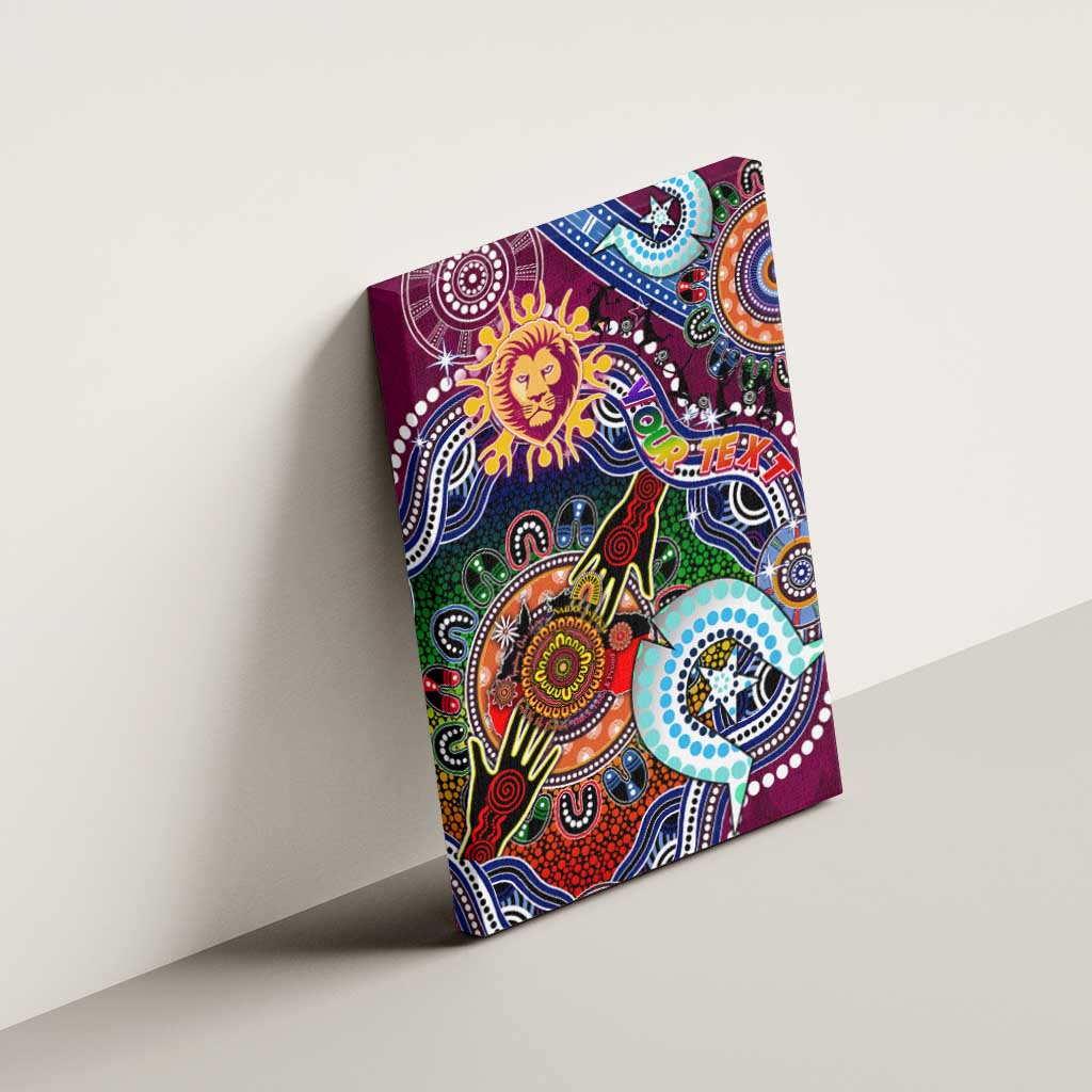 Custom NAIDOC Week 2024 Brisbane Lions Canvas Wall Art Australia Aboriginal Dot Painting