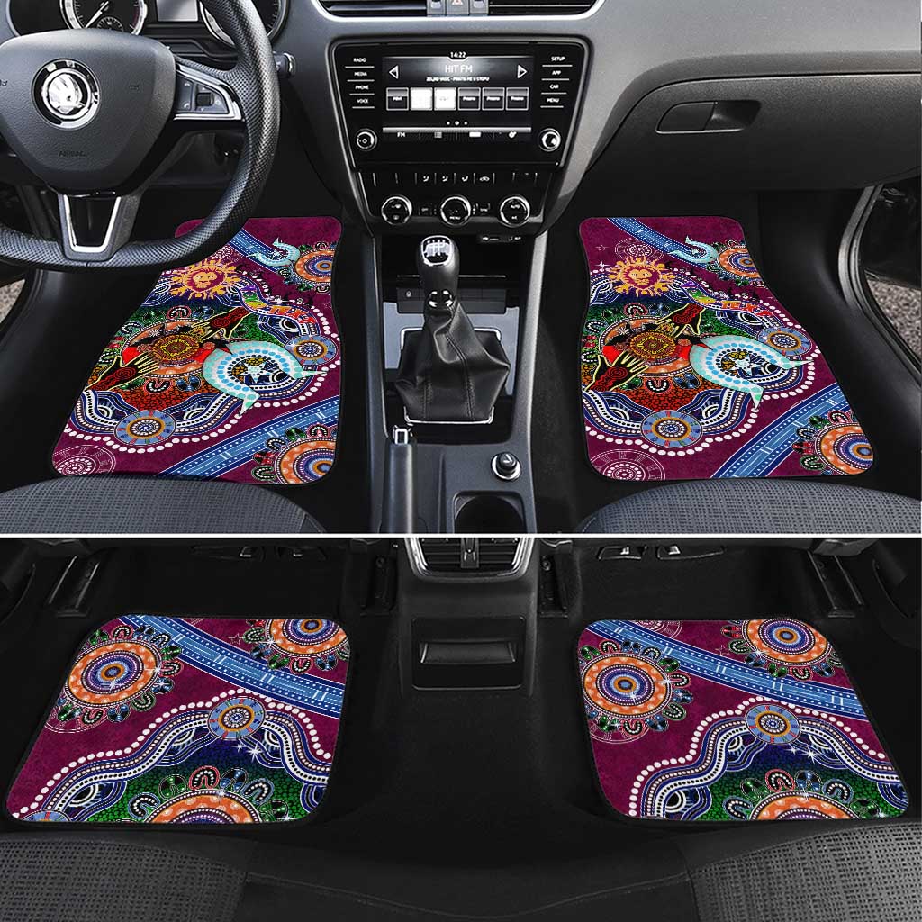 Custom NAIDOC Week 2024 Brisbane Lions Car Mats Australia Aboriginal Dot Painting