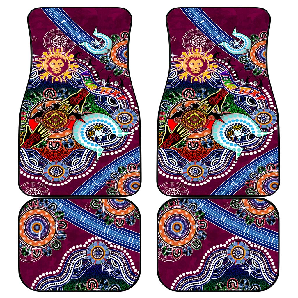 Custom NAIDOC Week 2024 Brisbane Lions Car Mats Australia Aboriginal Dot Painting
