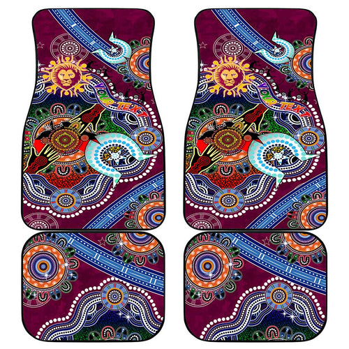 Custom NAIDOC Week 2024 Brisbane Lions Car Mats Australia Aboriginal Dot Painting