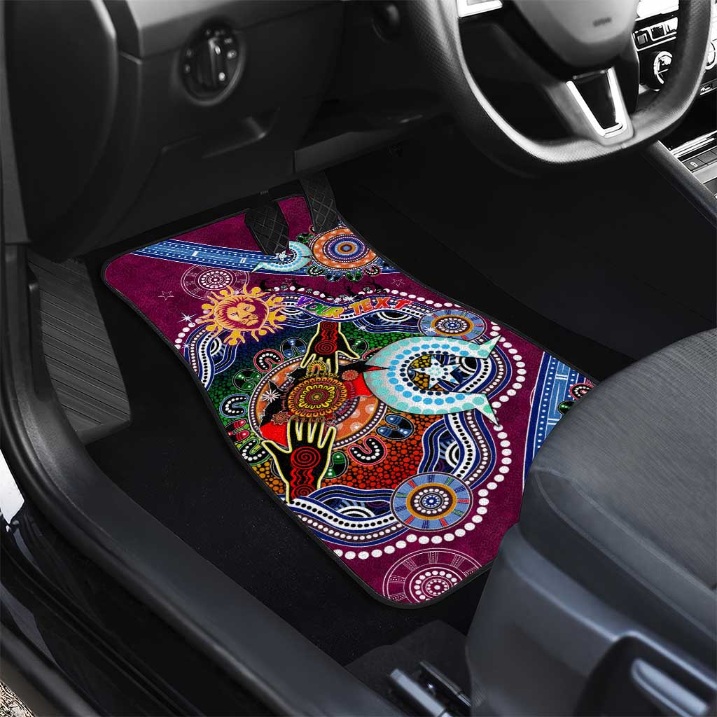 Custom NAIDOC Week 2024 Brisbane Lions Car Mats Australia Aboriginal Dot Painting