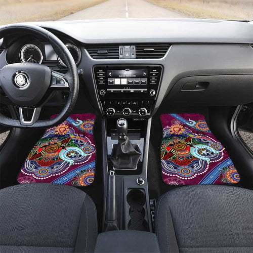 Custom NAIDOC Week 2024 Brisbane Lions Car Mats Australia Aboriginal Dot Painting