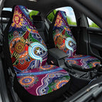 Custom NAIDOC Week 2024 Brisbane Lions Car Seat Cover Australia Aboriginal Dot Painting