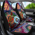Custom NAIDOC Week 2024 Brisbane Lions Car Seat Cover Australia Aboriginal Dot Painting