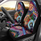 Custom NAIDOC Week 2024 Brisbane Lions Car Seat Cover Australia Aboriginal Dot Painting
