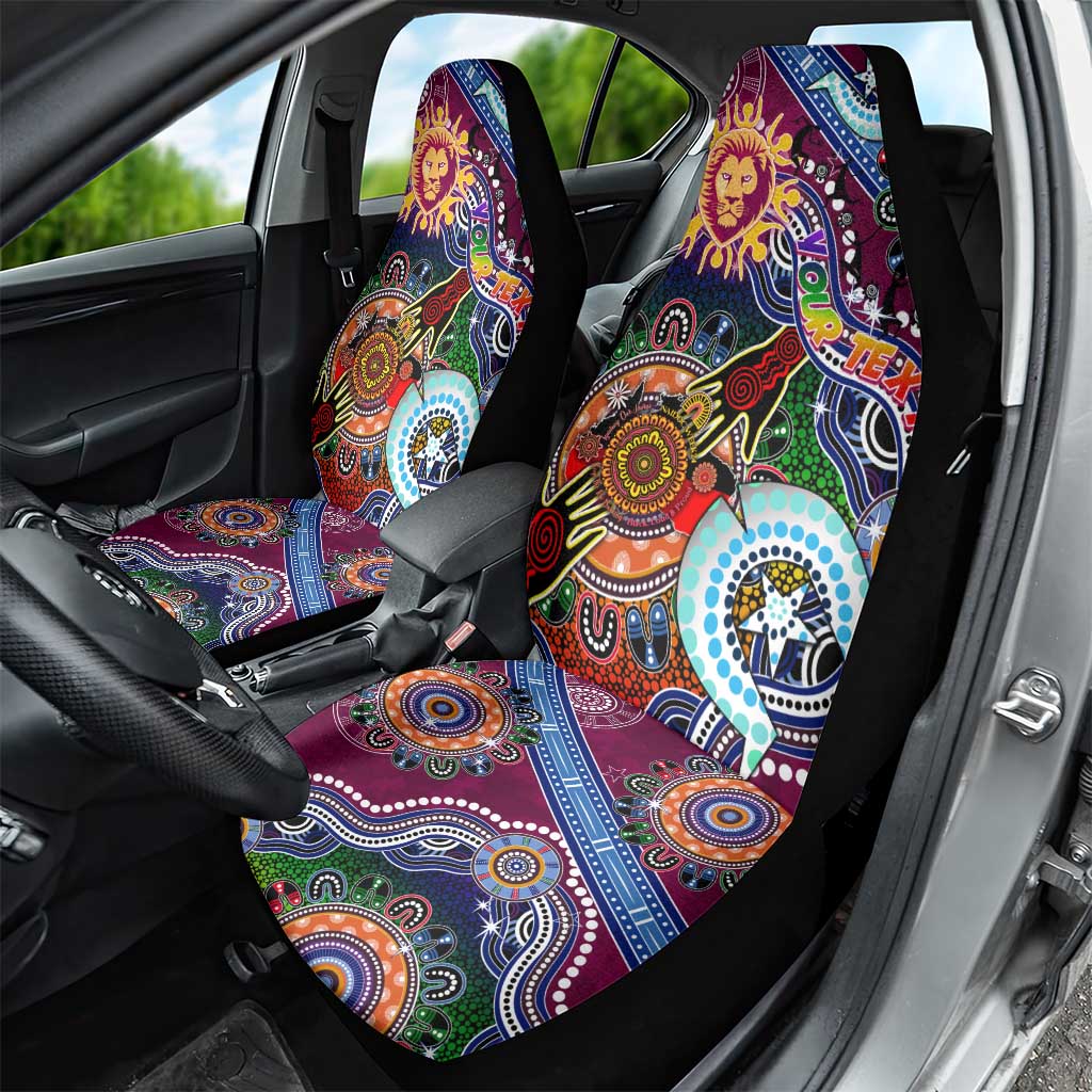 Custom NAIDOC Week 2024 Brisbane Lions Car Seat Cover Australia Aboriginal Dot Painting