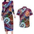 Custom NAIDOC Week 2024 Brisbane Lions Couples Matching Long Sleeve Bodycon Dress and Hawaiian Shirt Australia Aboriginal Dot Painting