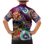 Custom NAIDOC Week 2024 Brisbane Lions Family Matching Mermaid Dress and Hawaiian Shirt Australia Aboriginal Dot Painting