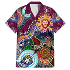 Custom NAIDOC Week 2024 Brisbane Lions Family Matching Off Shoulder Short Dress and Hawaiian Shirt Australia Aboriginal Dot Painting