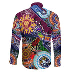 Custom NAIDOC Week 2024 Brisbane Lions Family Matching Short Sleeve Bodycon Dress and Hawaiian Shirt Australia Aboriginal Dot Painting