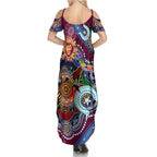 Custom NAIDOC Week 2024 Brisbane Lions Family Matching Summer Maxi Dress and Hawaiian Shirt Australia Aboriginal Dot Painting