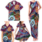 Custom NAIDOC Week 2024 Brisbane Lions Family Matching Tank Maxi Dress and Hawaiian Shirt Australia Aboriginal Dot Painting