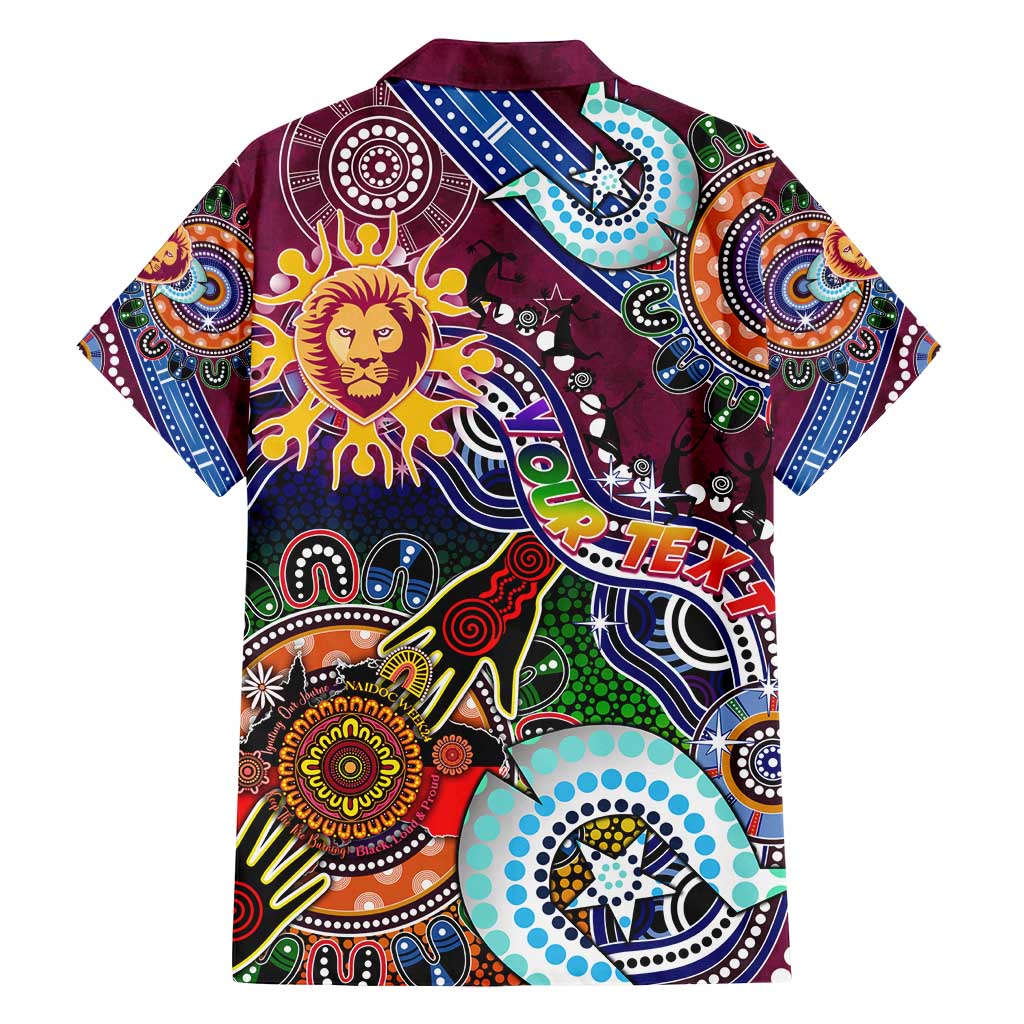 Custom NAIDOC Week 2024 Brisbane Lions Family Matching Tank Maxi Dress and Hawaiian Shirt Australia Aboriginal Dot Painting