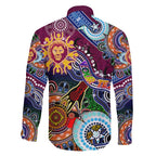 Custom NAIDOC Week 2024 Brisbane Lions Family Matching Tank Maxi Dress and Hawaiian Shirt Australia Aboriginal Dot Painting