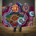 Custom NAIDOC Week 2024 Brisbane Lions Hooded Blanket Australia Aboriginal Dot Painting