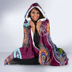 Custom NAIDOC Week 2024 Brisbane Lions Hooded Blanket Australia Aboriginal Dot Painting