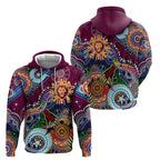 Custom NAIDOC Week 2024 Brisbane Lions Hoodie Australia Aboriginal Dot Painting
