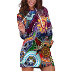 Custom NAIDOC Week 2024 Brisbane Lions Hoodie Dress Australia Aboriginal Dot Painting