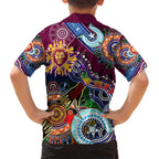 Custom NAIDOC Week 2024 Brisbane Lions Kid Hawaiian Shirt Australia Aboriginal Dot Painting
