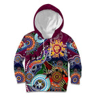 Custom NAIDOC Week 2024 Brisbane Lions Kid Hoodie Australia Aboriginal Dot Painting