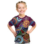 Custom NAIDOC Week 2024 Brisbane Lions Kid T Shirt Australia Aboriginal Dot Painting