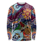 Custom NAIDOC Week 2024 Brisbane Lions Long Sleeve Shirt Australia Aboriginal Dot Painting